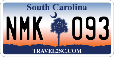SC license plate NMK093