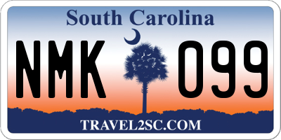 SC license plate NMK099