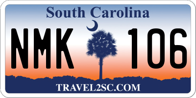 SC license plate NMK106
