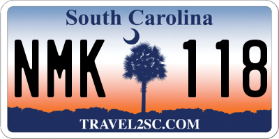 SC license plate NMK118