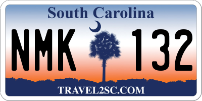 SC license plate NMK132