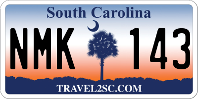 SC license plate NMK143