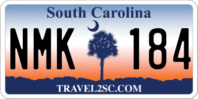 SC license plate NMK184