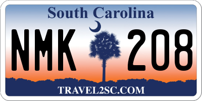 SC license plate NMK208