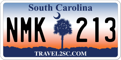SC license plate NMK213