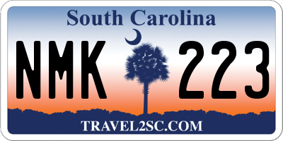 SC license plate NMK223