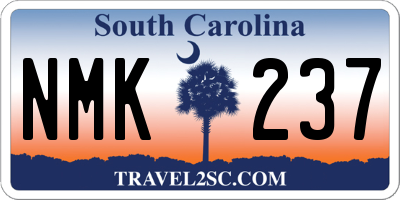 SC license plate NMK237