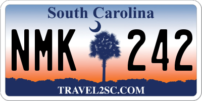 SC license plate NMK242