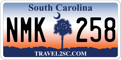 SC license plate NMK258