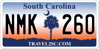 SC license plate NMK260