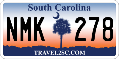 SC license plate NMK278