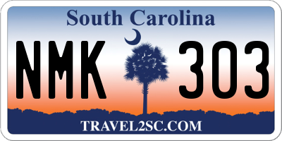 SC license plate NMK303