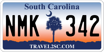 SC license plate NMK342