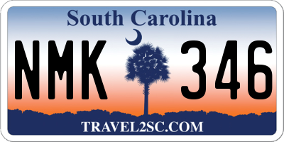 SC license plate NMK346