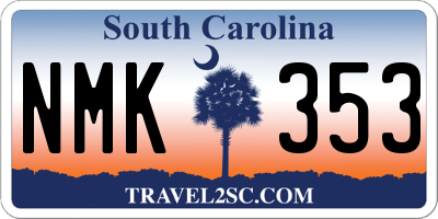 SC license plate NMK353