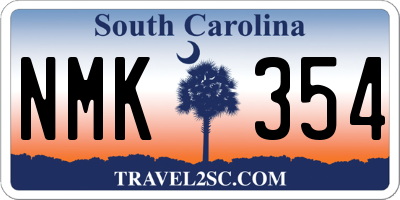 SC license plate NMK354