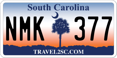 SC license plate NMK377