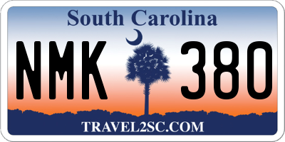 SC license plate NMK380