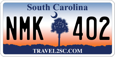 SC license plate NMK402