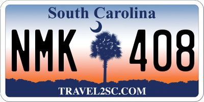 SC license plate NMK408