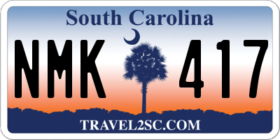 SC license plate NMK417