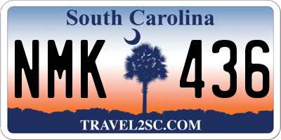 SC license plate NMK436