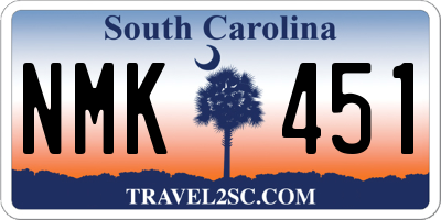 SC license plate NMK451