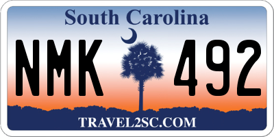 SC license plate NMK492
