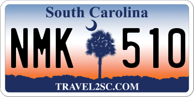 SC license plate NMK510