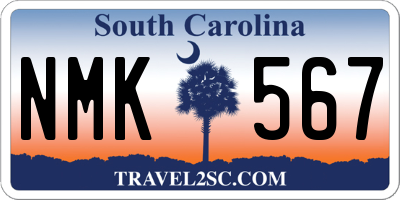 SC license plate NMK567