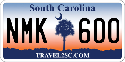 SC license plate NMK600