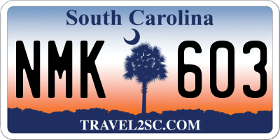 SC license plate NMK603