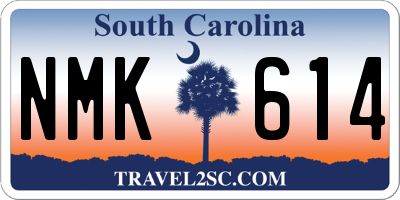 SC license plate NMK614