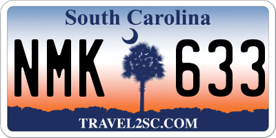 SC license plate NMK633