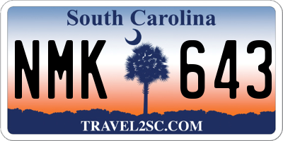 SC license plate NMK643