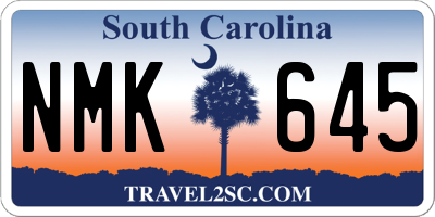 SC license plate NMK645