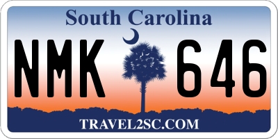 SC license plate NMK646