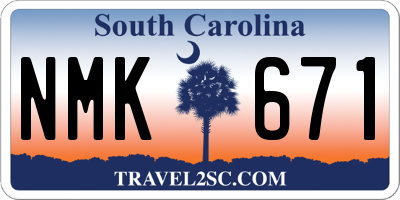 SC license plate NMK671