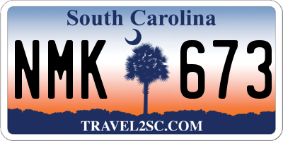 SC license plate NMK673