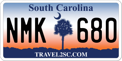 SC license plate NMK680