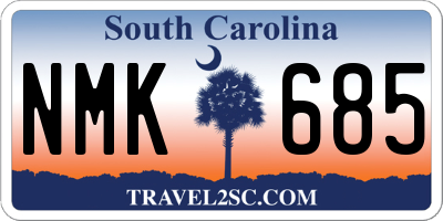SC license plate NMK685
