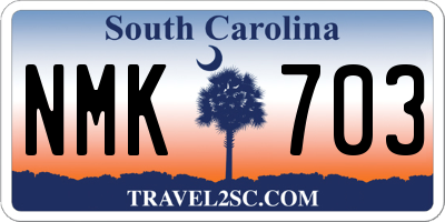 SC license plate NMK703