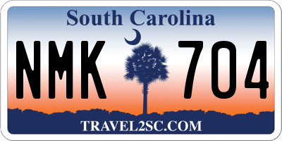 SC license plate NMK704