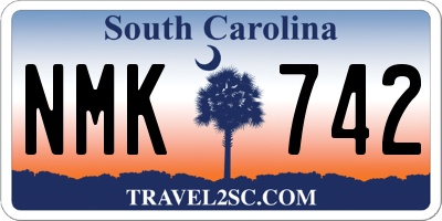 SC license plate NMK742