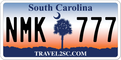 SC license plate NMK777