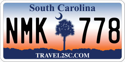 SC license plate NMK778