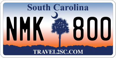 SC license plate NMK800