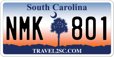 SC license plate NMK801