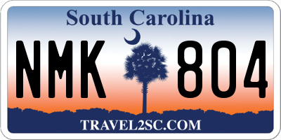 SC license plate NMK804