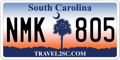 SC license plate NMK805